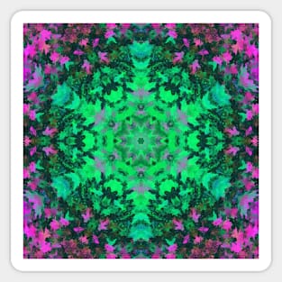 Digital Mandala Green and Purple Sticker